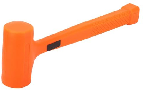 Practical PVC Rubber Soft Face Dead Blow Hammer Installing Tool 10514 16 oz Tubular Steel Rubber Mallet(1LB)