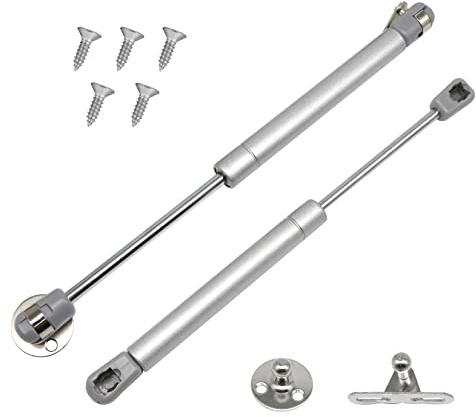 GothicBride 2pcs Pistones a Gas, 150N Resorte de Gas, Bisagras de Cierre Suave, Pistones Hidraulicos Amortiguadores Muebles para Armario Cocina(2, 150N)