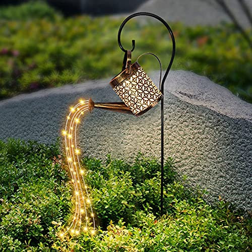 HABAGOU Solar Watering Can Lights Garden Outdoor Solar Powered Waterproof Decorative Kettle Art Lamp Waterproof IP65 with Installed Light String (Water Can)