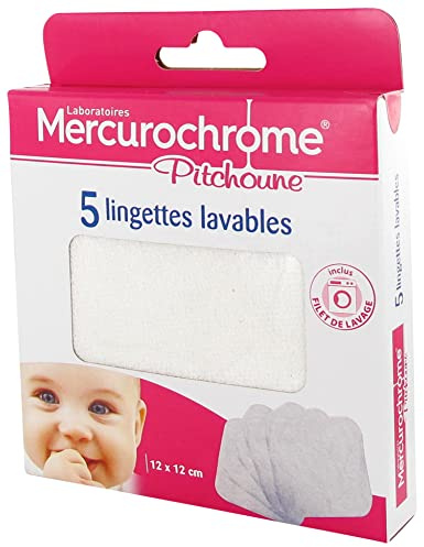 Mercurochrome Hygiene und Pflegetuch, waschbar, 5 Stück + Waschnetz