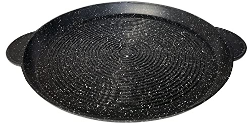 Cheffinger Teglia per pizza da 36 cm, per cottura a induzione, rotonda, antiaderente, teglia da forno