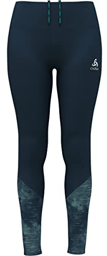 Odlo Damen Lauftight Essential Print, Blue Wing Teal, M