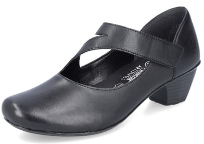 Rieker Femme Escarpins 41793, Dame Escarpins Slingback,Bracelet à la Cheville,Slingback,Cuir,Confortable,Noir (Schwarz / 02),39 EU / 6 UK