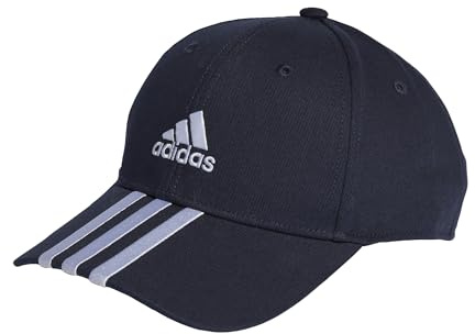 Adidas Unisex 3-Stripes Cotton Twill Baseball Cap, Legend Ink/White, S