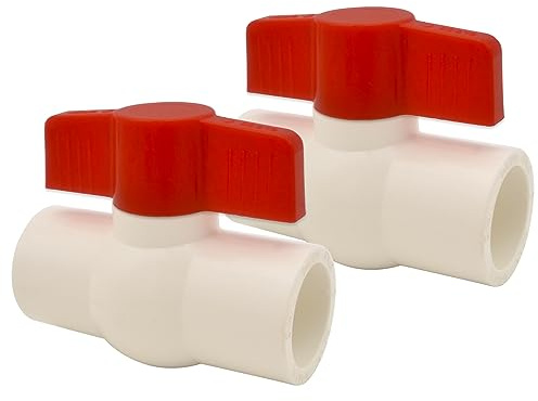 ‎VALFLUIDS PVC Ball Valve, for Water Treatment, Irrigation, Water Supply lines, Socket x Socket (1-Inch)
