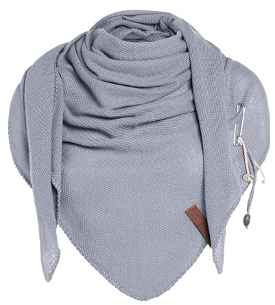 KNIT FACTORY - Lola Dreieckstuch - Fein Gestrickter Damen Schal - Tuch Schal - Für Frühling und Sommer - Baumwollmix - 190x85 cm