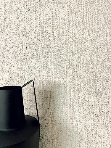 Newroom Vliestapete Creme Uni Tapete Wohnzimmer Skandinavisch | Changierender Matteffekt, feine Textilstruktur, warmes Off-White, Wandtapete für Schlafzimmer, minimalistisch