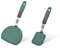 Contiup Set di 2 spatole flessibili in silicone per pesce, spatole scanalate per pancake antiaderenti, padelle, omelette, uova e spatole da forno, resistenti al calore (verde)