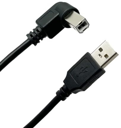 Seadream Right Angled USB Printer Cable;USB 2.0 A to Right Angle USB 2.0 Type B Printer/Scanner Cable Cord (3.3FT)