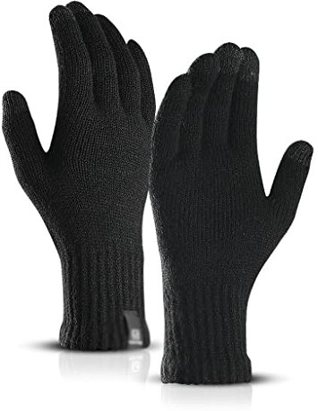 ROLTIN Strickhandschuhe für den Winter, für Herren und Damen, Touchscreen, einfarbig, warme Wollhandschuhe und Samt