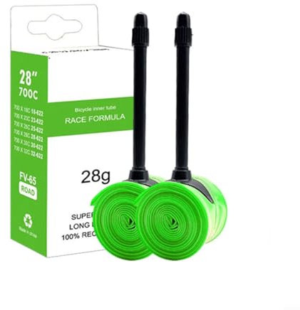HEIBTENY Fahrrad Schläuche Ultraleichten Rennrad Ultraleichter Fahrradschlauch 700 18 32C Rennrad Fahrrad TPU Reifen 700C 65Mm(2PCS Green)