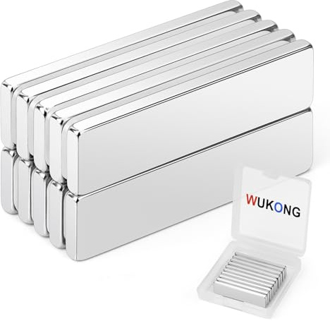 Wukong 40x10x3mm Neodym-Magnete, 10 Stück Starke Rechteckig Magnete, Seltenerd-Magnete, Geeignet für Kühlschränke, Whiteboards, Pinnwände, Büros, Wohnungen und Kreative DIY-Szenen