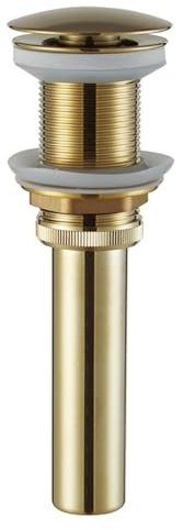 VáLvula Para Lavabo Clic Clac Valvula Click Clack Lavabo DesagüE Lavabo Universal Drenaje Emergente Todo De Cobre,Oro Cepillado,Sin Agujero De Desbordamiento