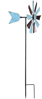 EHOTER 29inch Flower Wind Spinner Stake Rainbow Metal Windmill Garden Decoration Wind Spinner with Garden Stake Outdoor Wind Sculpture for Garden Lawn Decoration (Retro Orchid)