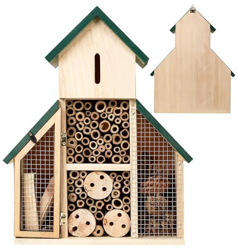 Smileshiney Bienenhotel, Marienkäferhaus für den Garten | Hängendes Marienkäferhotel aus - Dekorativer Gartenschutz für Marienkäfer, Florfliegen und, Nistplatz für den Hof