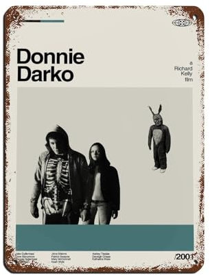 KJUFE Donnie Darko Filmposter, 1 Blechschild, Vintage, Metall, Pub, Club, Café, Bar, Zuhause, Wandkunst, Dekoration, Poster, Retro, 30 x 40 cm
