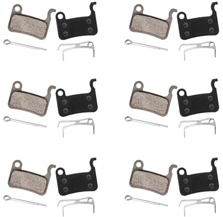 6Pairs Resin Bicycle Bike Brake Pads, Resin Semi-Metal Bicycle Disc Brake Pads, Noise-Reducing Bike Brakes Compatible with Shimano Deore XT XTR LX SLX Hone Alfine Saint Disc Brake