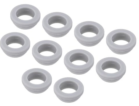sourcing map 10Pcs Snap Rubber Grommet Plug Mount Dia 20mm ID 16mm Narrow Groove Width 2mm Seal Anti-Scratch for Electrical Box Cable Pipes Grey