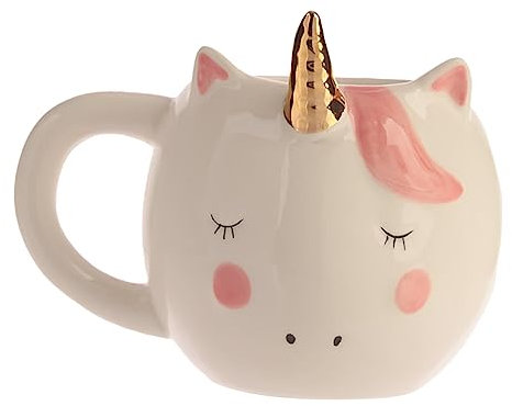 OKUMEYR Creative Ceramic Mug Adorable Water Container for Home Office Hotel Stylish Cartoon Design Friends Family White