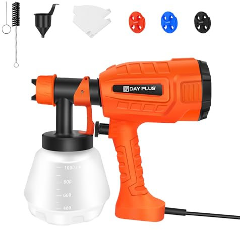 Farbsprühsystem - 400W 1200ML Farbsprühgerät Wandfarbe, 1000 Ml Behälter, 800 Ml/Min, 3 Düsen & 3 Muster Neu Lackierpistole Elektrisch für den Innen- und Außenbereich