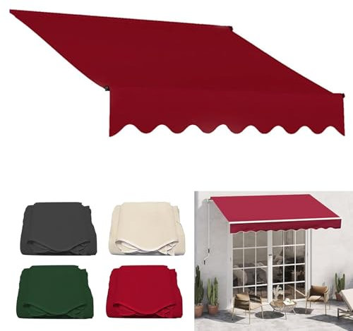 Generisch Tissu de rechange imperméable de qualité supérieure pour auvent - 6 x 2 m (beige) - Matériau de protection solaire pour stores de balcon - Housse de rechange en toile pour auvents (sans