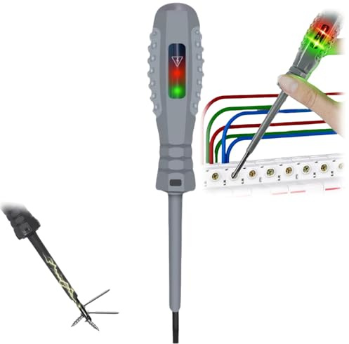 Tournevis magnétique puissant 2 en 1 avec détecteur d'électricité, tournevis électrique, testeur de tension, testeur de tournevis électrique portable, stylo testeur électrique utile, tête plate