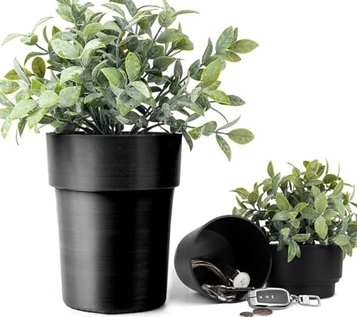 Versteckter Safe in Form eines Blumentopfs, versteckter Safe, Schlüssel zum Verstecken von Geld und Gegenständen, Geheimtresor für draußen, Garten, Büro