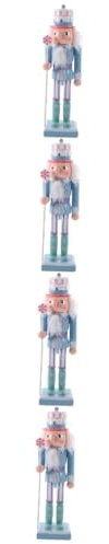 Zerodeko 4 Pièces Ornements de marionnettes de Soldat Casse-Noisette de Noël Ornements de série de lumières de Bonbons de Noël (25 cm) (Bleu) (sb58542-25) Decoration Noel cheminee cotillons
