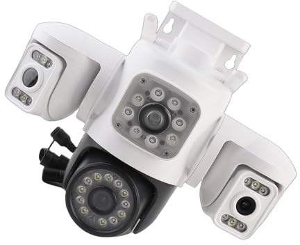 DREI -Objektiv -Überwachungskamera Im Freien, 360 ° WLAN -Außenkamera für die Sicherheit zu Hause, die Erkennung von Menschen, Nachtsicht, Pan & Tilt, IP66 Water Proof, 2 Wege