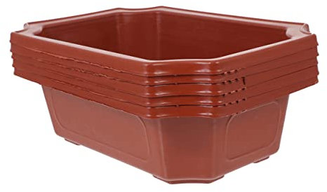 UPKOCH 5stücke Teiliges Kunststoff Blumentöpfe Dekorative Pflanzgefäße Für Sukkulenten Und Bonsai Rechteckige Garten-pflanzkübel Mit Drainagelöchern Für Innenräume Und Balkone