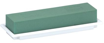 INNA-Glas Oasis Nass Steckschwamm Rechteckig Ailyn, grün-weiß, 25x9x5cm