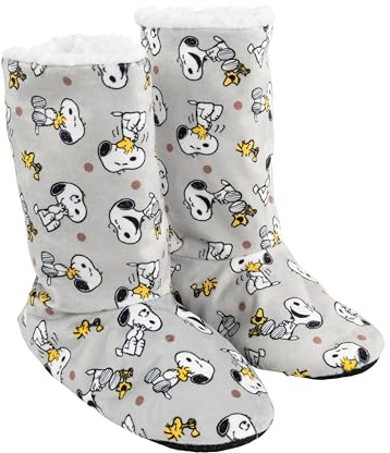 United Labels The Peanuts Snoopy - Pantofole per donna - Pantofole da casa, stivali invernali, stivali da casa, stivali da casa in pelliccia, grigio, grigio., 37/38 EU