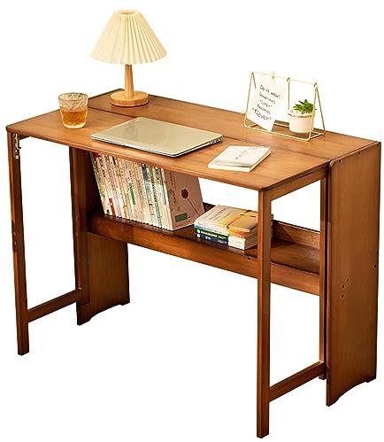 Klappbarer Computertisch, platzsparender Bambus-Schreibtisch für Home Office, kompaktes und faltbares Design, ideal für kleine Räume