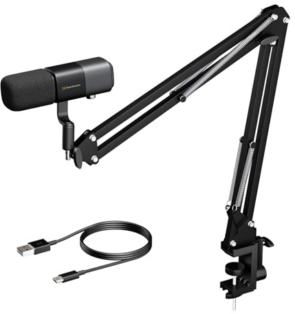 NearStream AM20X USB/XLR Kondensator-Podcast-Mikrofon mit Mikrofonarm