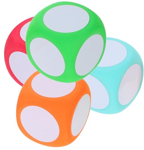 Milisten 4 Piezas Dados de Espuma Borrables Unidades Rojo Naranja Azul y Verde Cubos Educativos Reutilizables para Aula y Actividades Didácticas Superficie para Escribir y Borrar