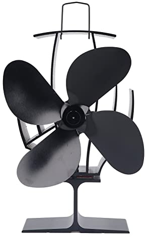 Ventilador Estufa de Leña con 4 Aspas, Flujo de Aire Fuerte 1500rpm, Bajo Ruido para Chimenea y Remate Chimenea - Energía Térmica, Circulación Rápida de Calor, Ideal para Hogares con Estufas de Leña