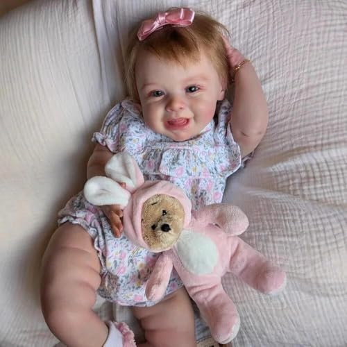 Zero pam Reborn Baby Mädchen-50CM Babypuppen Wie Echt, Lebensechte Babypuppen mit Zubehör, Körper aus Weichem Stoff Echte Baby Puppe, Puppe mit Haaren Newborn Puppen Babys für Kinder