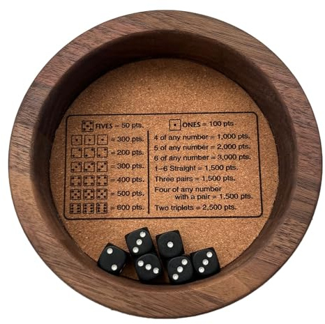 Würfeltablett aus Holz, Würfeltablett aus Holz für -Würfelspiel | Stabiles Würfeltablettt | Sichere Kanten verhindern, DASS Würfel von Standardspielwürfeln herunterrollen, für Brettspiel-Enthusi