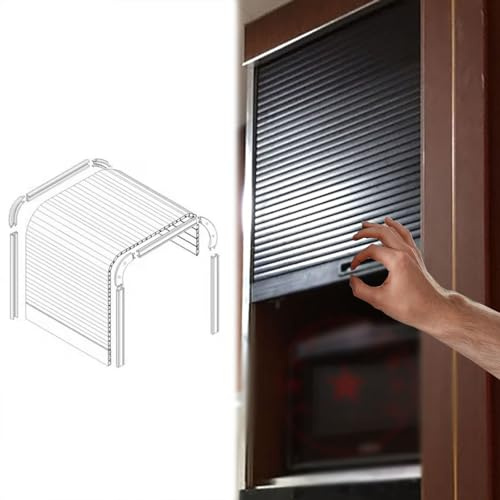 Portes tambour pour cuisine, Kit de porte tambour for armoire avec rail en U, à monter soi-même, multicolore, plusieurs tailles(55 x 50 cm)