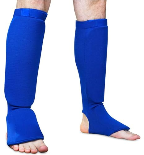 Espinilleras para Artes Marciales Piernas para Kickboxing Protector Acolchado Protección Pies Y Rodillas para Artes Marciales, Entrenamiento MMA, Lucha, Kickboxing Y Sparring B,L