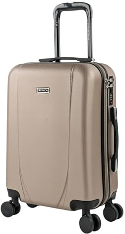 ITACA - Valise cabine 55x40x20 rigide légère à roulette 4 roues pivotantes avec cadenas à combinaison extensible. Bagage cabine idéal pour voyager en avion petite valise compacte compatible, Champagne