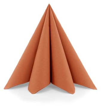 Sovie HORECA Airlaid Serviette in TERRAKOTTA, 40 x 40cm, 1/4 Falz, 50 Stück, hochwertige Einwegservietten in Stoffoptik für Gastronomie Hotel Catering und stilvolle Tischdekoration