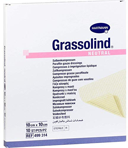 GRASSOLIND Salbenkompressen 10x10 cm steril 10 St