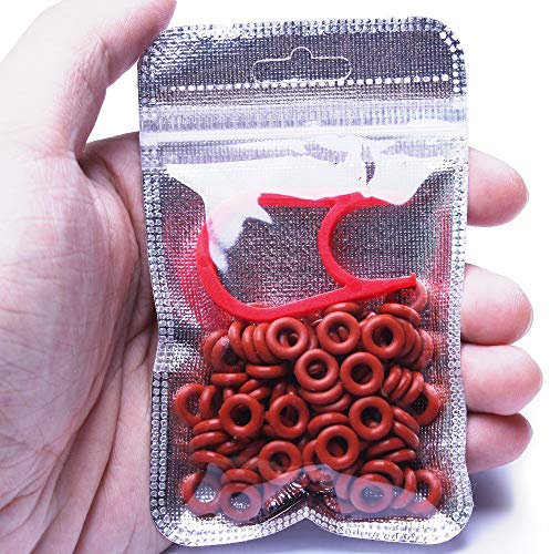 Sunzit 108 Pcs Red Keycaps Rubber O-Ring Sound Dampeners for Cherry MX Keyboard, Keyboard Accessory