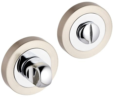 Dreh- und Entriegelungsschloss für Badezimmer und Toilette, poliertes und gebürstetes Nickel