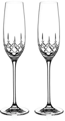 DIAMANTE Flute da champagne Prosecco Coppia di calici da prosecco collezione 'Classic' taglio a mano - Set di 2 bicchieri di cristallo
