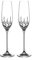 DIAMANTE Champagne Flutes Prosecco Glasses Pair with ‘Classic’ Collection Hand Cut Design - Set of 2 Crystal Glasses