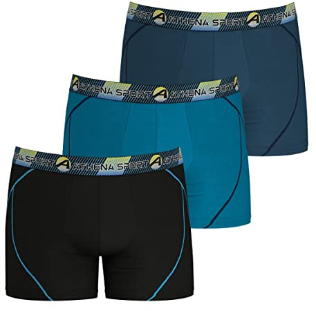 Athena - Lot de 3 Boxers Homme Athena Sport Training Dry - Microfibre Ultra Extensible Respirante, Séchage Rapide - Label Oeko-TEX® Standard 100