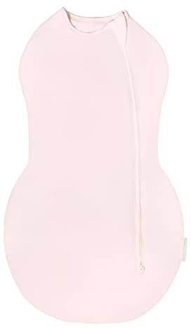 happiest baby Sleepea Comforter Pucksack 5-Sekunden-Wickeltuch, 100% Bio-Baumwolle, von Ärzten entworfen fördert gesunde Hüftentwicklung (Hellrosa, Medium) | Bio-Baumwolle, wärmerer Tog-Stoff, Arzt-Design, fördert gesunde Hüften, Arm-Out-Übergang, Zwei-Wege-Reißverschluss