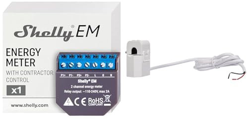 Shelly EM Relay & Stromwandler 50A - Erweiterungsmodul